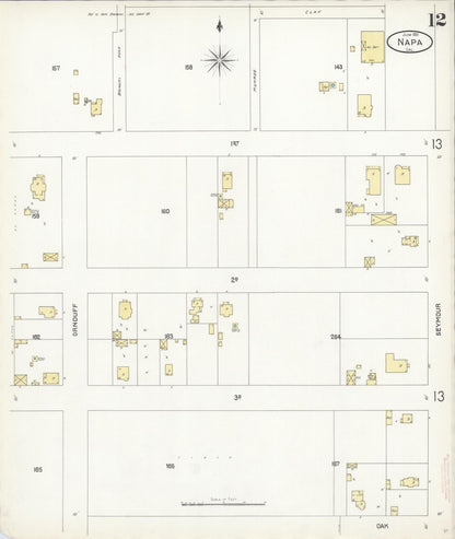 Sanborn Fire Insurance Map from Napa, Napa County, California (1901), Sheet #0012 - Complete Map Set gallery image, historic Sanborn map, vintage wall art, California California