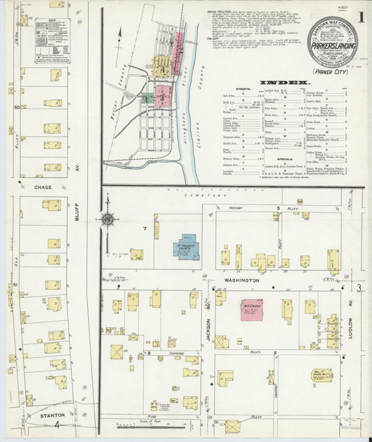 Sanborn Fire Insurance Map from Parkers Landing, Armstrong County, Pennsylvania (1910), Sheet #0001 - Historic Sanborn Fire Insurance Map Print, vintage old map wall art, antique decor, genealogy gift, Pennsylvania Pennsylvania map