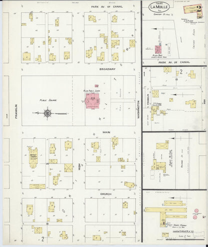 Sanborn Fire Insurance Map from La Moille, Bureau County, Illinois (1913), Sheet #0002 - Complete Map Set gallery image, historic Sanborn map, vintage wall art, Illinois Illinois