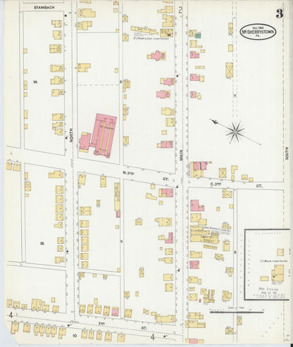 Sanborn Fire Insurance Map from McSherrystown, Adams County, Pennsylvania (1904), Sheet #0003 - Complete Map Set gallery image, historic Sanborn map, vintage wall art, Pennsylvania Pennsylvania