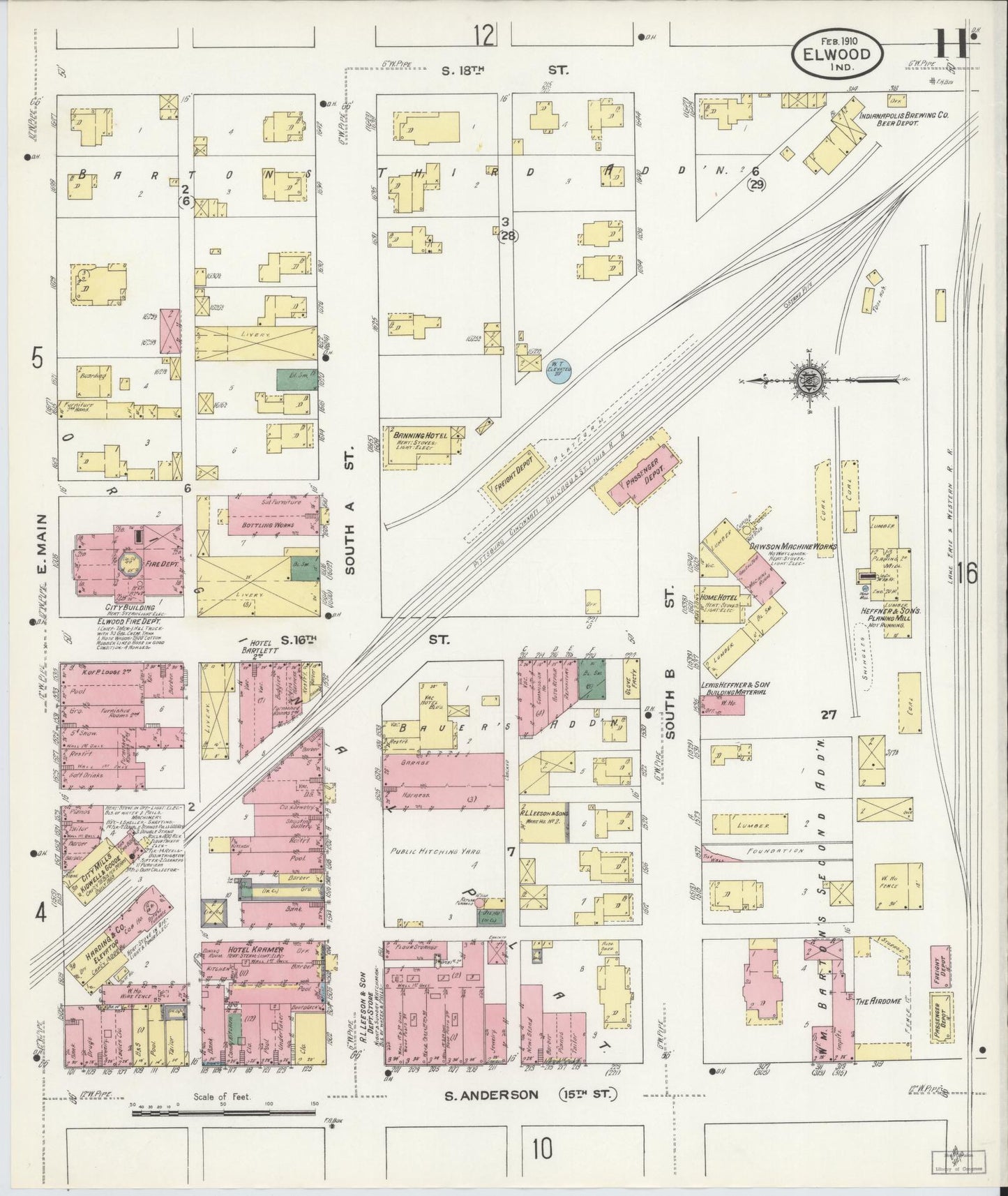 Sanborn Fire Insurance Map from Elwood, Madison County, Indiana (1910), Sheet #0011 - Complete Map Set gallery image, historic Sanborn map, vintage wall art, Indiana Indiana