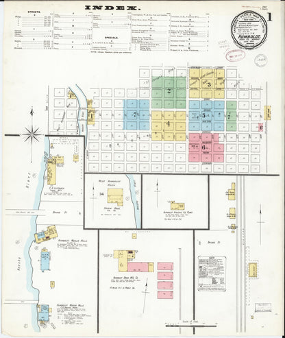 Sanborn Fire Insurance Map from Humboldt, Allen County, Kansas (1899), Sheet #0001 - Complete Map Set gallery image, historic Sanborn map, vintage wall art, Kansas Kansas