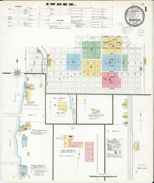 Sanborn Fire Insurance Map from Humboldt, Allen County, Kansas (1899), Sheet #0001 - Complete Map Set gallery image, historic Sanborn map, vintage wall art, Kansas Kansas