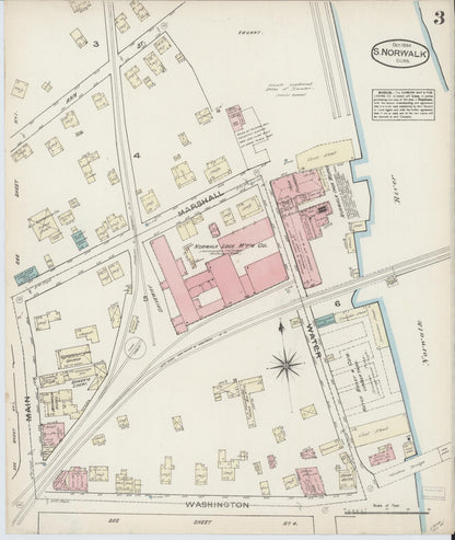 Sanborn Fire Insurance Map from South Norwalk, Fairfield County, Connecticut (1884), Sheet #0003 - Complete Map Set gallery image, historic Sanborn map, vintage wall art, Connecticut Connecticut