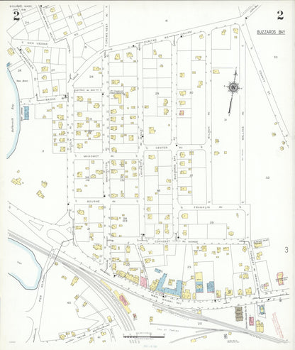 Sanborn Fire Insurance Map from Bourne, Barnstable County, Massachusetts (1941), Sheet #0002 - Historic Sanborn Fire Insurance Map Print, vintage old map wall art, antique decor, genealogy gift, Massachusetts Massachusetts map