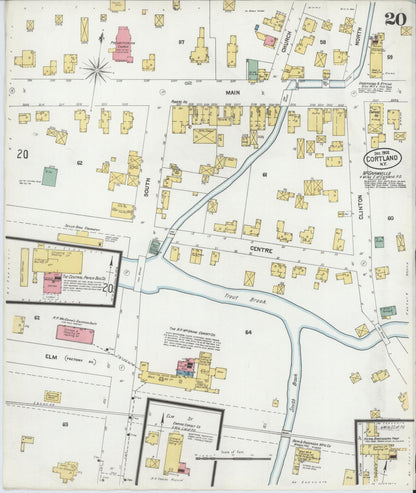 Sanborn Fire Insurance Map from Cortland, Cortland County, New York (1902), Sheet #0020 - Complete Map Set gallery image, historic Sanborn map, vintage wall art, New York New York