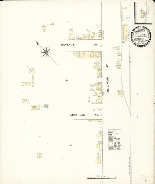 Sanborn Fire Insurance Map from Kootenai, Bonner County, Idaho (1891), Sheet #0001 - Historic Sanborn Fire Insurance Map Print, vintage old map wall art, antique decor, genealogy gift, Idaho Idaho map