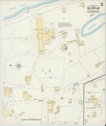 Sanborn Fire Insurance Map from New Shoreham, Newport County, Rhode Island (1897), Sheet #0002 - Complete Map Set gallery image, historic Sanborn map, vintage wall art, Rhode Island Rhode Island