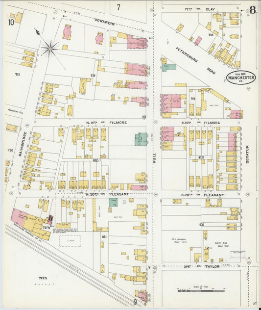 Sanborn Fire Insurance Map from Manchester, Chesterfield County, Virginia. (1905), Sheet 8 – Historic Sanborn Fire Insurance Map Print