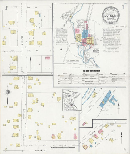 Sanborn Fire Insurance Map from Jordan, Scott County, Minnesota. (1928) – Map View