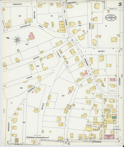 Sanborn Fire Insurance Map from Fairmont, Marion County, West Virginia (1902), Sheet #0003 - Complete Map Set gallery image, historic Sanborn map, vintage wall art, West Virginia West Virginia