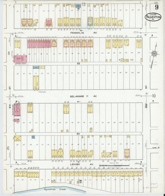 Sanborn Fire Insurance Map from Palmerton, Carbon County, Pennsylvania (1921), Sheet #0009 - Historic Sanborn Fire Insurance Map Print, vintage old map wall art, antique decor, genealogy gift, Pennsylvania Pennsylvania map