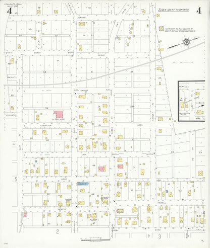 Sanborn Fire Insurance Map from Coalgate, Coal County, Oklahoma (1937), Sheet #0004 - Complete Map Set gallery image, historic Sanborn map, vintage wall art, Oklahoma Oklahoma