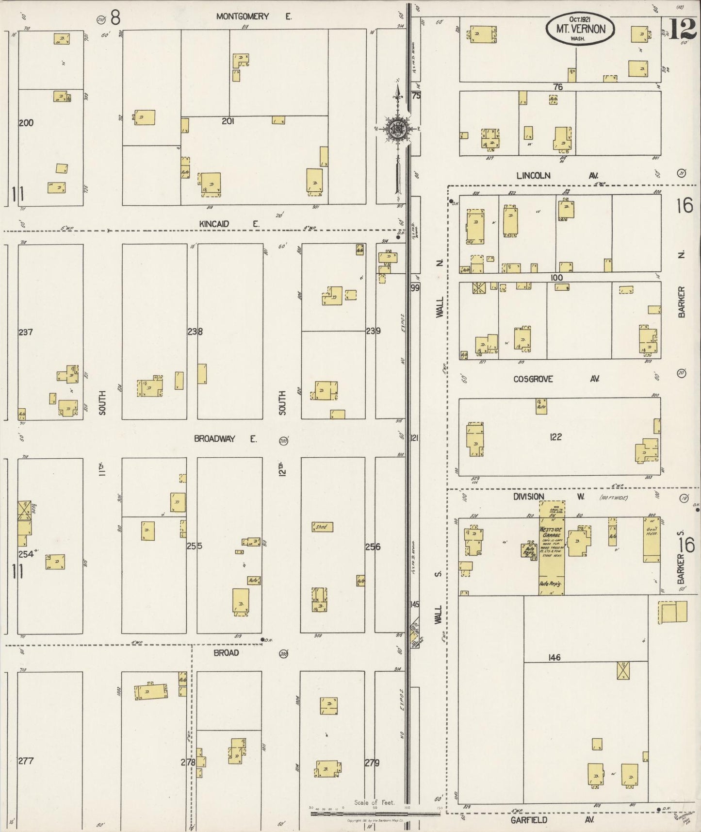 Sanborn Fire Insurance Map from Mount Vernon, Skagit County, Washington (1921), Sheet #0012 - Complete Map Set gallery image, historic Sanborn map, vintage wall art, Washington Washington