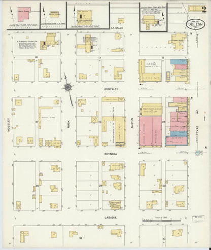 Sanborn Fire Insurance Map from De Leon, Comanche County, Texas (1911), Sheet #0002 - Historic Sanborn Fire Insurance Map Print, vintage old map wall art, antique decor, genealogy gift, Texas Texas map