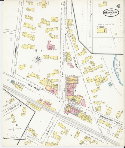 Sanborn Fire Insurance Map from West Randolph, Orange County, Vermont (1892), Sheet #0004 - Complete Map Set gallery image, historic Sanborn map, vintage wall art, Vermont Vermont