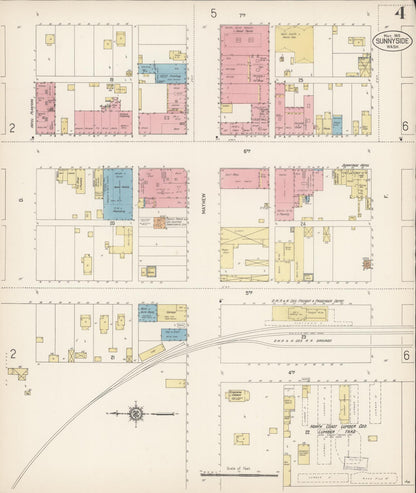 Sanborn Fire Insurance Map from Sunnyside, Yakima County, Washington (1915), Sheet #0004 - Complete Map Set gallery image, historic Sanborn map, vintage wall art, Washington Washington