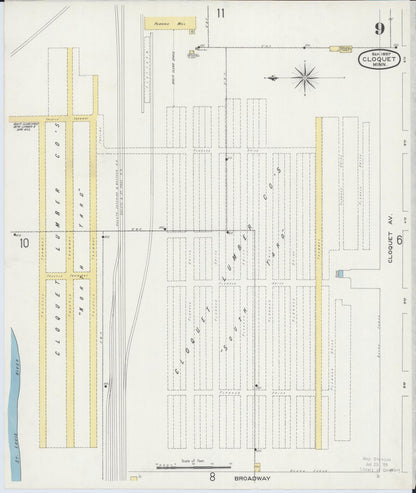 Sanborn Fire Insurance Map from Cloquet, Carlton County, Minnesota (1897), Sheet #0009 - Complete Map Set gallery image, historic Sanborn map, vintage wall art, Minnesota Minnesota