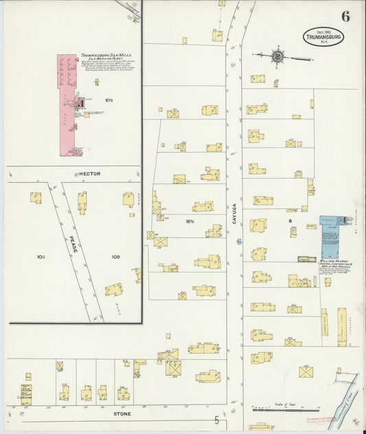 Sanborn Fire Insurance Map from Trumansburg, Tompkins County, New York (1910), Sheet #0006 - Historic Sanborn Fire Insurance Map Print, vintage old map wall art, antique decor, genealogy gift, New York New York map