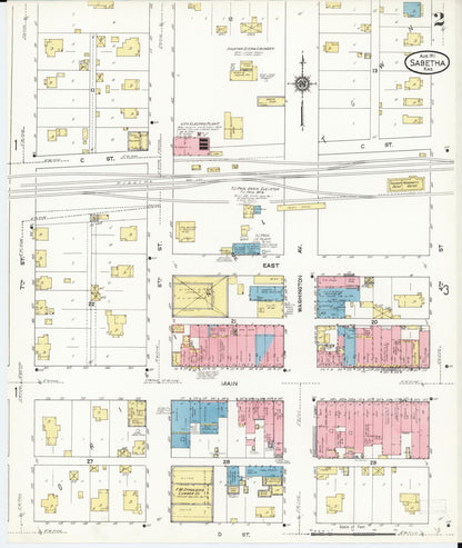 Sanborn Fire Insurance Map from Sabetha, Nemaha County, Kansas (1911), Sheet #0002 - Complete Map Set gallery image, historic Sanborn map, vintage wall art, Kansas Kansas
