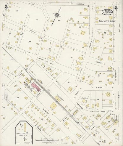 Sanborn Fire Insurance Map from Geneva, Geneva County, Alabama (1924), Sheet #0005 - Complete Map Set gallery image, historic Sanborn map, vintage wall art, Alabama Alabama