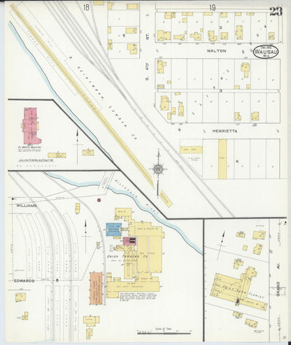 Sanborn Fire Insurance Map from Wausau, Marathon County, Wisconsin (1912), Sheet #0023 - Complete Map Set gallery image, historic Sanborn map, vintage wall art, Wisconsin Wisconsin