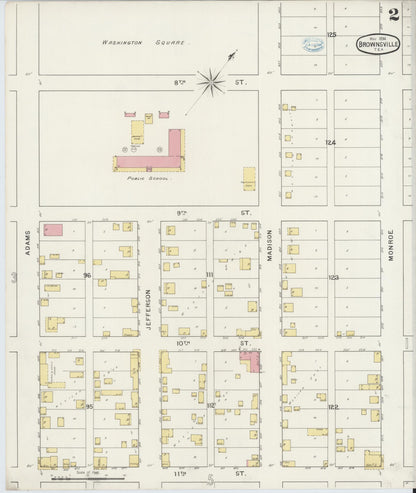 Sanborn Fire Insurance Map from Brownsville, Cameron County, Texas (1894), Sheet #0002 - Complete Map Set gallery image, historic Sanborn map, vintage wall art, Texas Texas