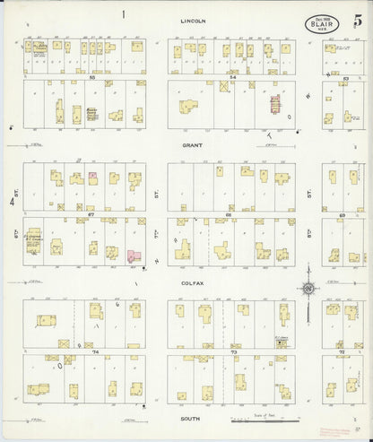 Sanborn Fire Insurance Map from Blair, Washington County, Nebraska (1909), Sheet #0005 - Complete Map Set gallery image, historic Sanborn map, vintage wall art, Nebraska Nebraska