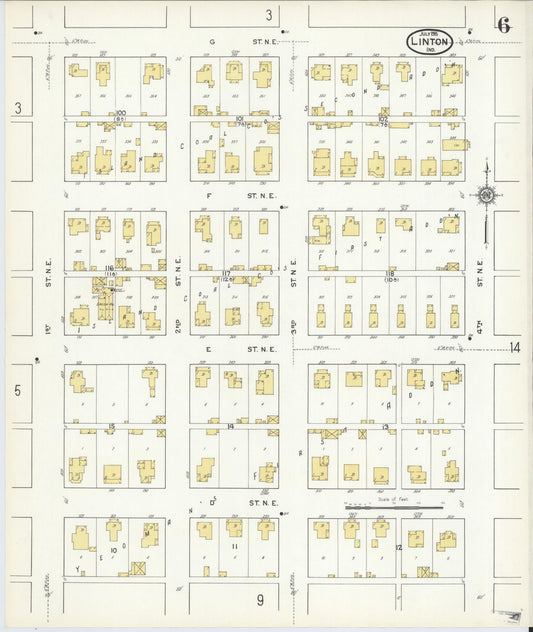 Sanborn Fire Insurance Map from Linton, Greene County, Indiana (1915), Sheet #0006 - Historic Sanborn Fire Insurance Map Print, vintage old map wall art, antique decor, genealogy gift, Indiana Indiana map