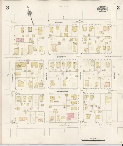Sanborn Fire Insurance Map from Humble, Harris County, Texas (1940), Sheet #0003 - Historic Sanborn Fire Insurance Map Print, vintage old map wall art, antique decor, genealogy gift, Texas Texas map