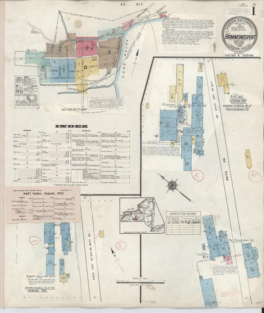Sanborn Fire Insurance Map from Hammondsport, Steuben County, New York (1942), Sheet #0001 - Complete Map Set gallery image, historic Sanborn map, vintage wall art, New York New York