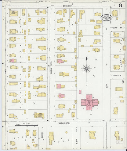 Sanborn Fire Insurance Map from Pekin, Tazewell County, Illinois (1903), Sheet #0008 - Complete Map Set gallery image, historic Sanborn map, vintage wall art, Illinois Illinois