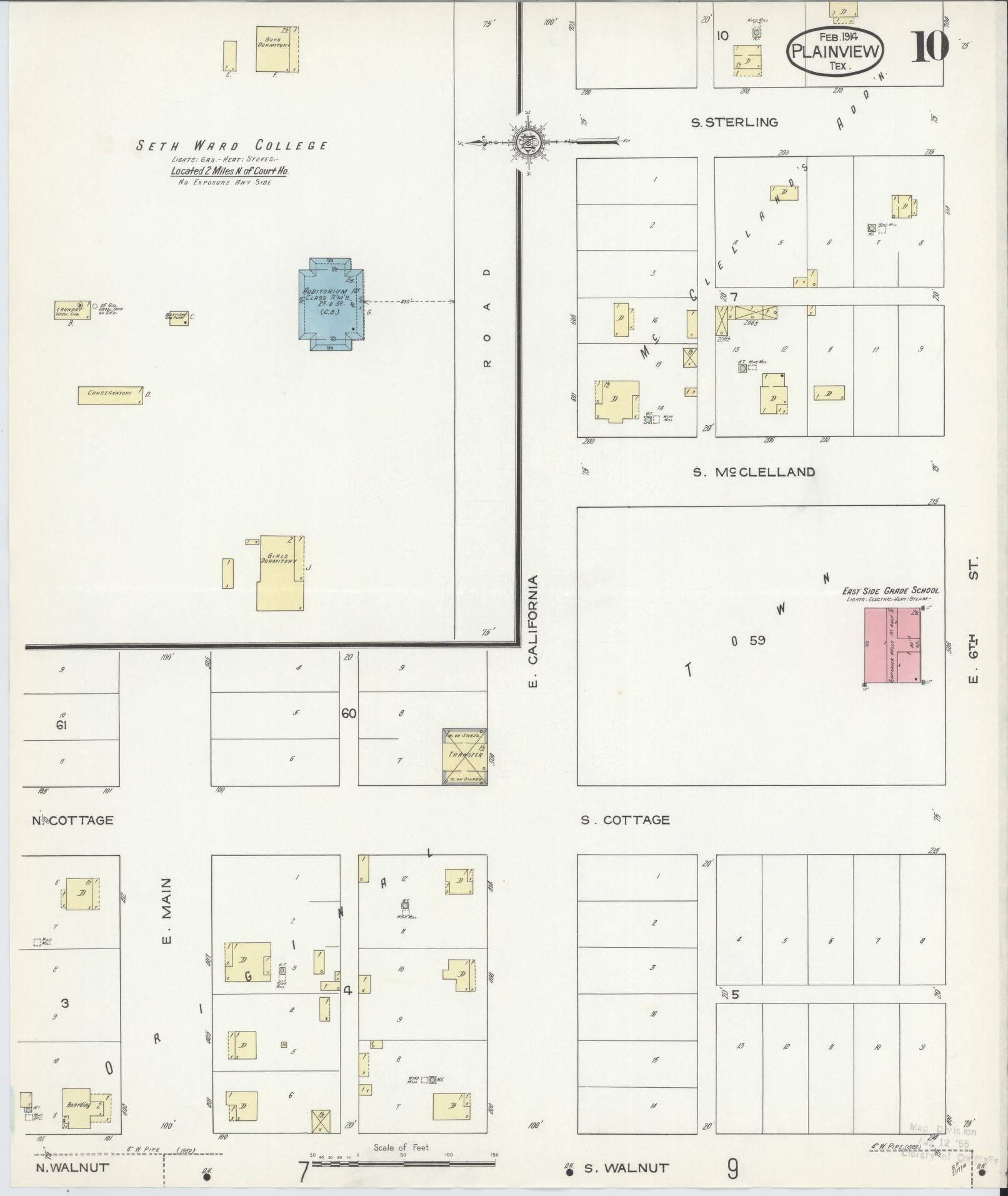 Sanborn Fire Insurance Map from Plainview, Hale County, Texas (1914), Sheet #0010 - Historic Sanborn Fire Insurance Map Print, vintage old map wall art, antique decor, genealogy gift, Texas Texas map