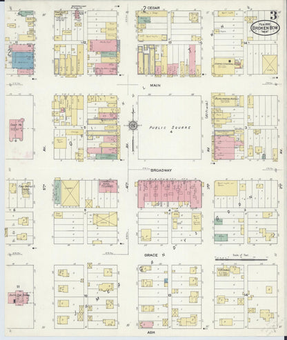 Sanborn Fire Insurance Map from Broken Bow, Custer County, Nebraska (1910), Sheet #0003 - Complete Map Set gallery image, historic Sanborn map, vintage wall art, Nebraska Nebraska