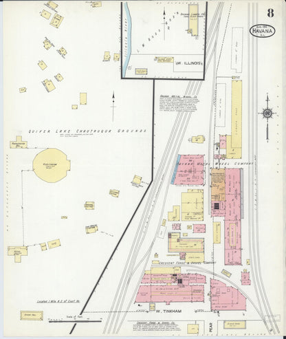 Sanborn Fire Insurance Map from Havana, Mason County, Illinois (1914), Sheet #0008 - Historic Sanborn Fire Insurance Map Print, vintage old map wall art, antique decor, genealogy gift, Illinois Illinois map