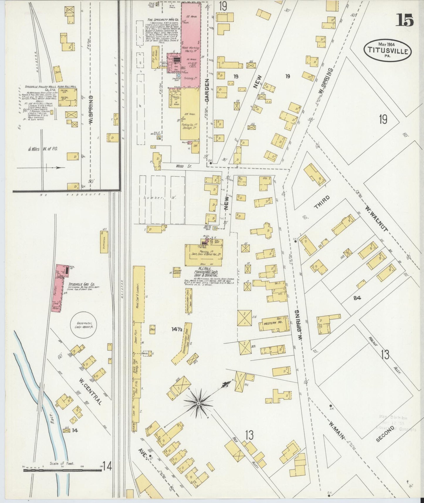 Sanborn Fire Insurance Map from Titusville, Crawford County, Pennsylvania (1904), Sheet #0015 - Complete Map Set gallery image, historic Sanborn map, vintage wall art, Pennsylvania Pennsylvania