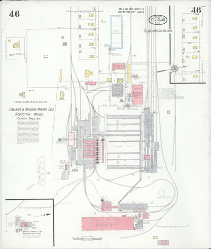 Sanborn Fire Insurance Map from Douglas, Cochise County, Arizona (1929), Sheet #0046 - Complete Map Set gallery image, historic Sanborn map, vintage wall art, Arizona Arizona
