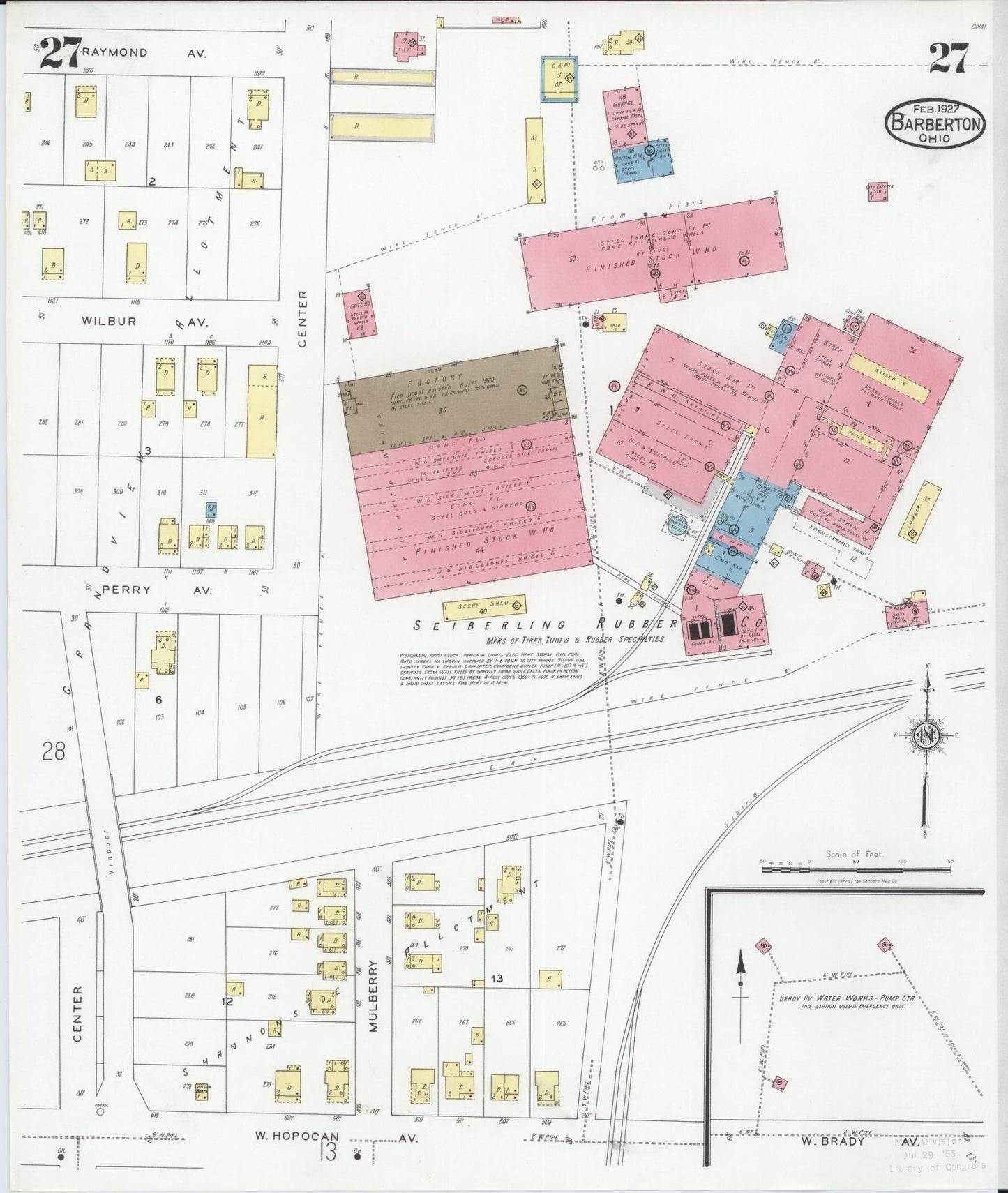 Sanborn Fire Insurance Map from Barberton, Summit County, Ohio (1927), Sheet #0027 - Complete Map Set gallery image, historic Sanborn map, vintage wall art, Ohio Ohio