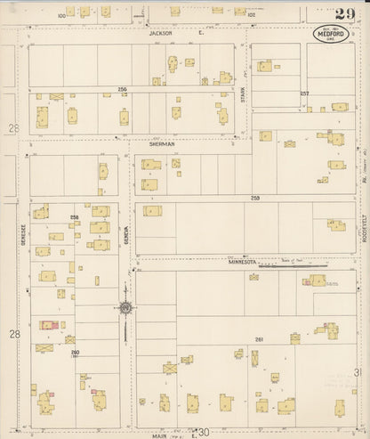 Sanborn Fire Insurance Map from Medford, Jackson County, Oregon (1911), Sheet #0029 - Complete Map Set gallery image, historic Sanborn map, vintage wall art, Oregon Oregon
