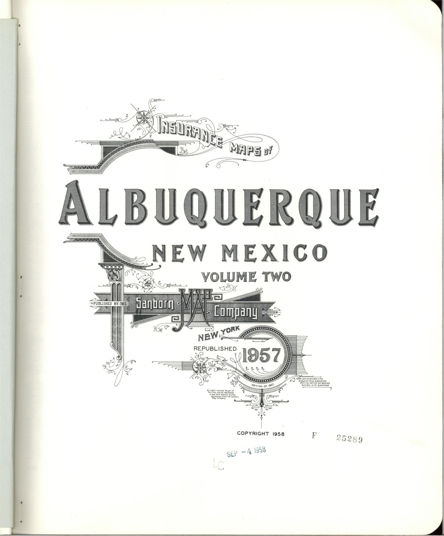 Sanborn Fire Insurance Map from Albuquerque, Bernalillo County, New Mexico (1957), Sheet #0001 - Complete Map Set gallery image, historic Sanborn map, vintage wall art, New Mexico New Mexico