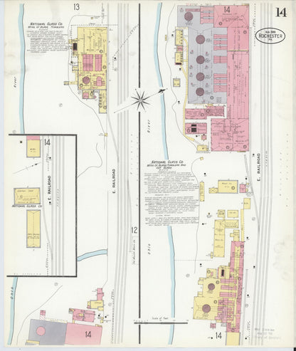 Sanborn Fire Insurance Map from Rochester, Beaver County, Pennsylvania (1908), Sheet #0014 - Complete Map Set gallery image, historic Sanborn map, vintage wall art, Pennsylvania Pennsylvania
