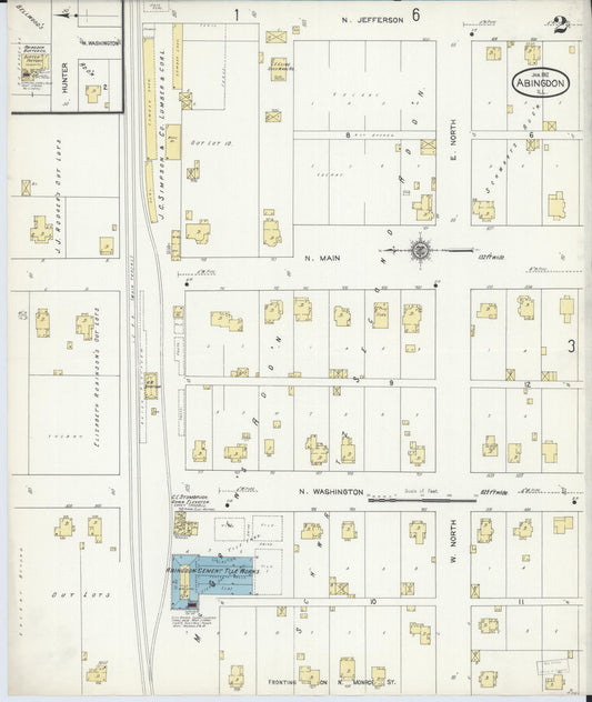 Sanborn Fire Insurance Map from Abingdon, Knox County, Illinois (1912), Sheet #0002 - Historic Sanborn Fire Insurance Map Print, vintage old map wall art, antique decor, genealogy gift, Illinois Illinois map