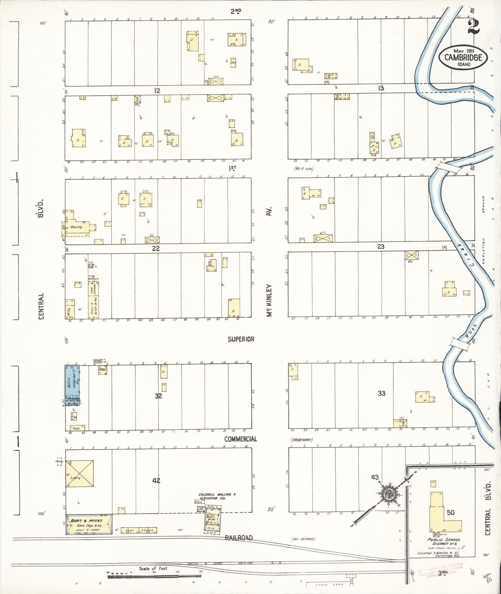 Sanborn Fire Insurance Map from Cambridge, Washington County, Idaho (1911), Sheet #0002 - Complete Map Set gallery image, historic Sanborn map, vintage wall art, Idaho Idaho