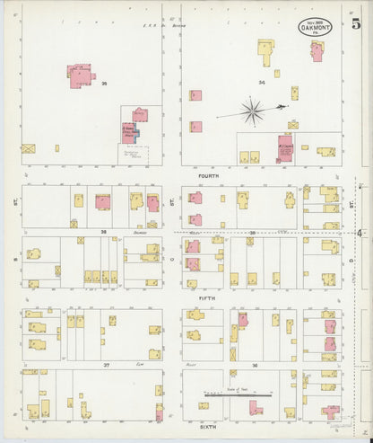 Sanborn Fire Insurance Map from Oakmont, Allegheny County, Pennsylvania (1905), Sheet #0005 - Complete Map Set gallery image, historic Sanborn map, vintage wall art, Pennsylvania Pennsylvania