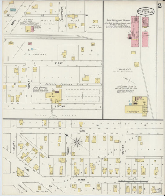 Sanborn Fire Insurance Map from Fortville, Hancock County, Indiana (1895), Sheet #0002 - Historic Sanborn Fire Insurance Map Print, vintage old map wall art, antique decor, genealogy gift, Indiana Indiana map