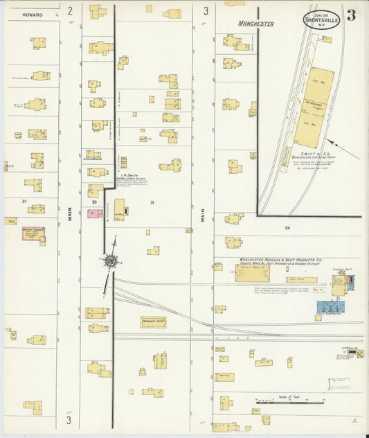 Sanborn Fire Insurance Map from Shortsville, Ontario County, New York. (1911), Sheet 3 – Historic Sanborn Fire Insurance Map Print