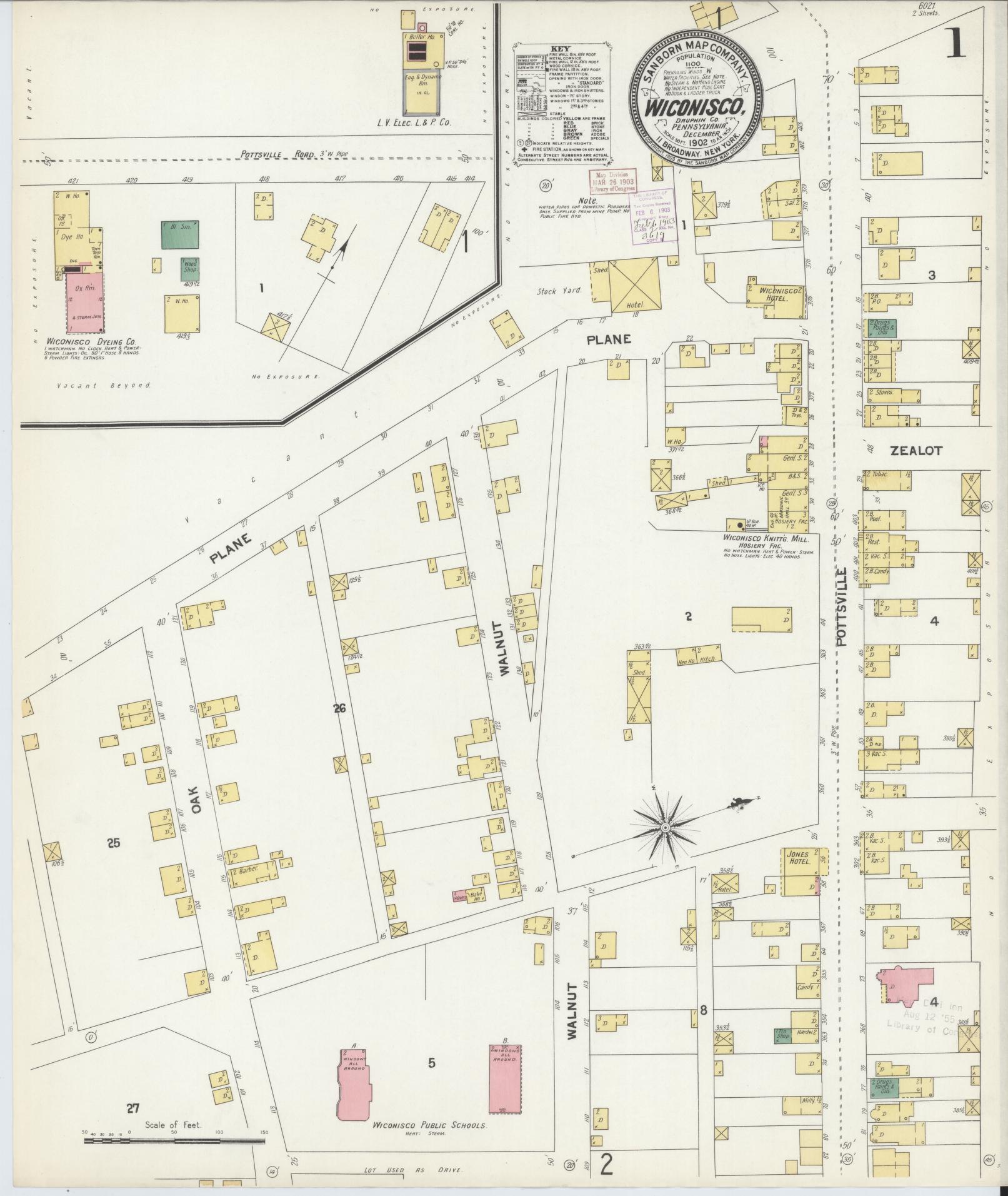 Sanborn Fire Insurance Map from Wiconisco, Dauphin County, Pennsylvania (1902), Sheet #0001 - Complete Map Set gallery image, historic Sanborn map, vintage wall art, Pennsylvania Pennsylvania
