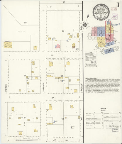 Sanborn Fire Insurance Map from Winnemucca, Humboldt County, Nevada (1907), Sheet #0001 - Complete Map Set gallery image, historic Sanborn map, vintage wall art, Nevada Nevada