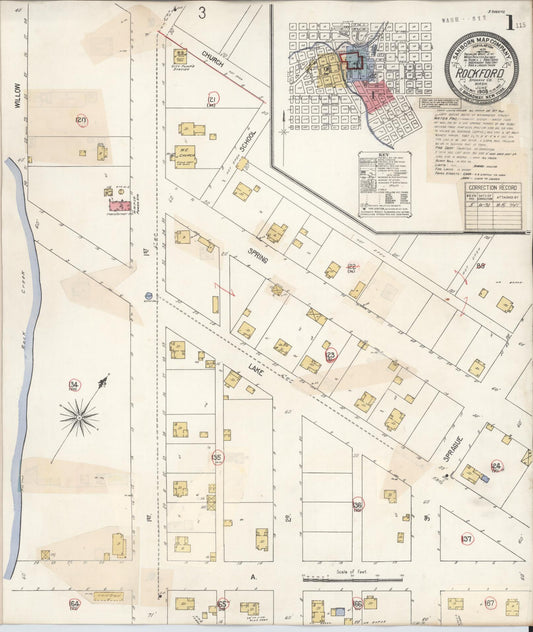 Sanborn Fire Insurance Map from Rockford, Spokane County, Washington (1931), Sheet #0001 - Complete Map Set gallery image, historic Sanborn map, vintage wall art, Washington Washington