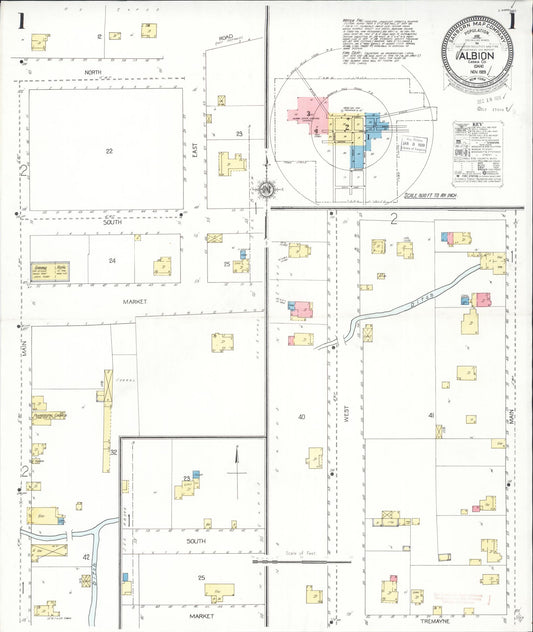 Sanborn Fire Insurance Map from Albion, Cassia County, Idaho (1928), Sheet #0001 - Historic Sanborn Fire Insurance Map Print, vintage old map wall art, antique decor, genealogy gift, Idaho Idaho map